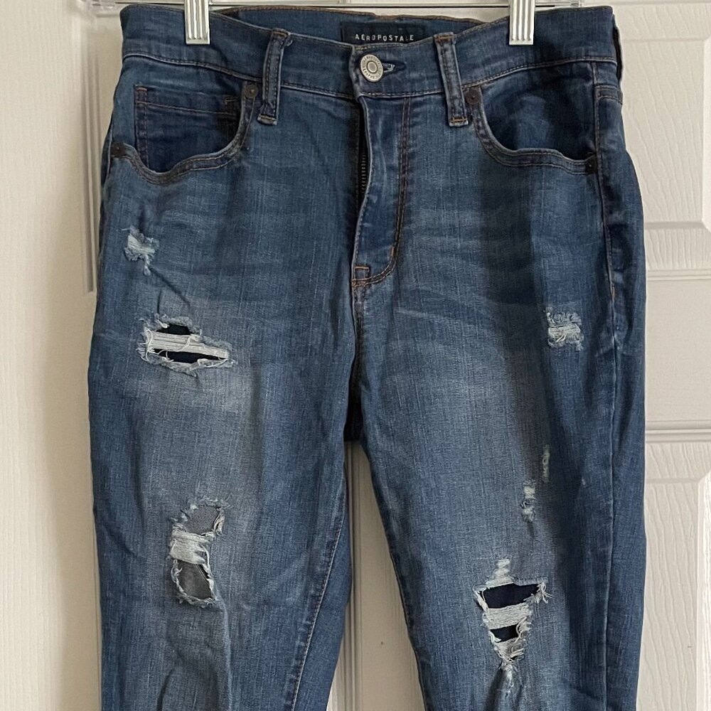 Aeropostale Distressed High Waisted Ankle Jegging - Size 6 - Picture 2 of 7